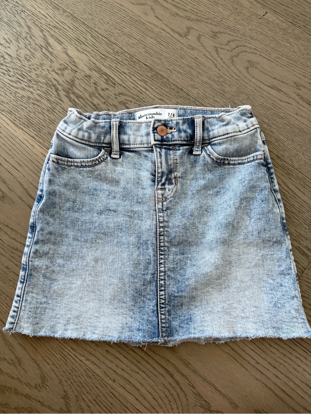 abercrombie kids acid wash denim skirt 7/8